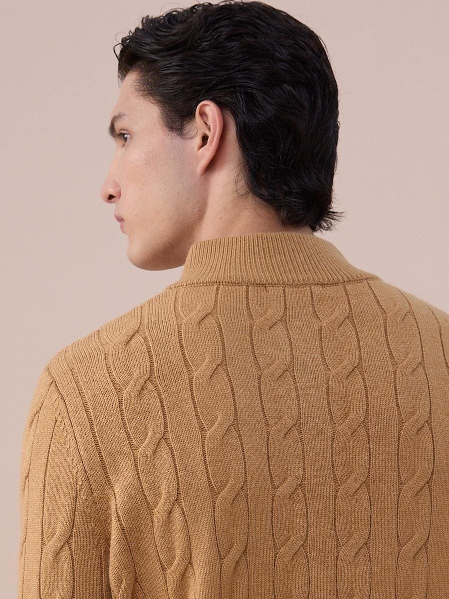 Loops Cable Knit Button Sweater