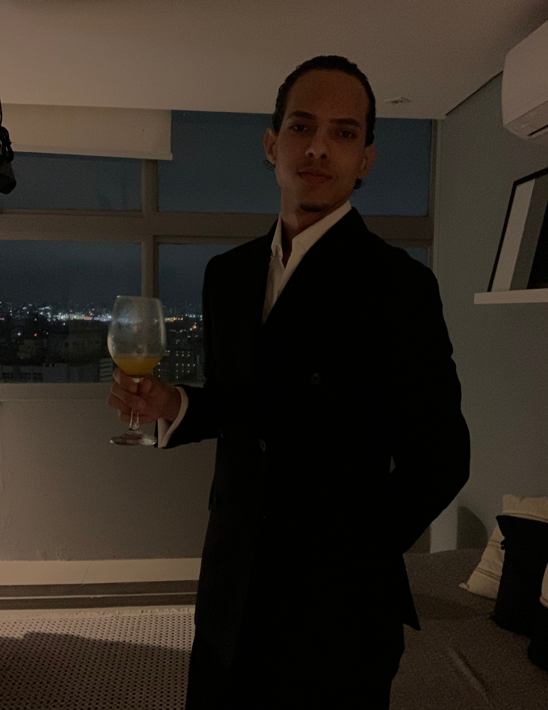 Traje negro genovés cruzado