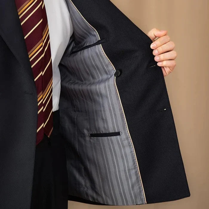 Blazer envelope de abotoamento duplo com botões dourados 