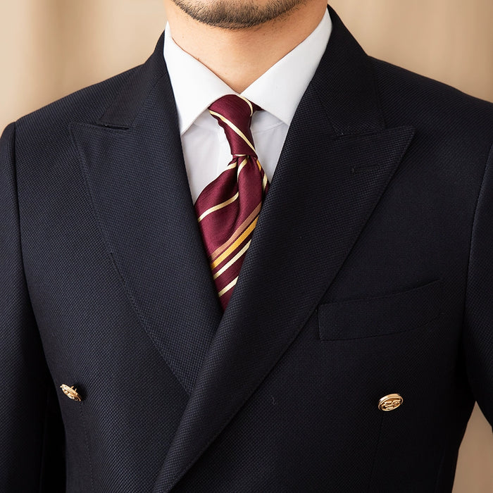 Blazer envelope de abotoamento duplo com botões dourados 