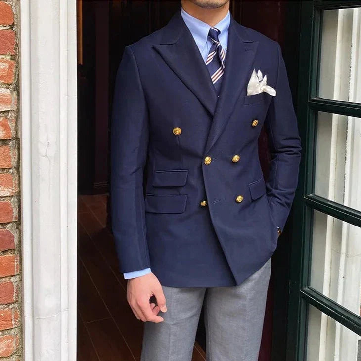 Blazer cruzado entallado con lazo LS029
