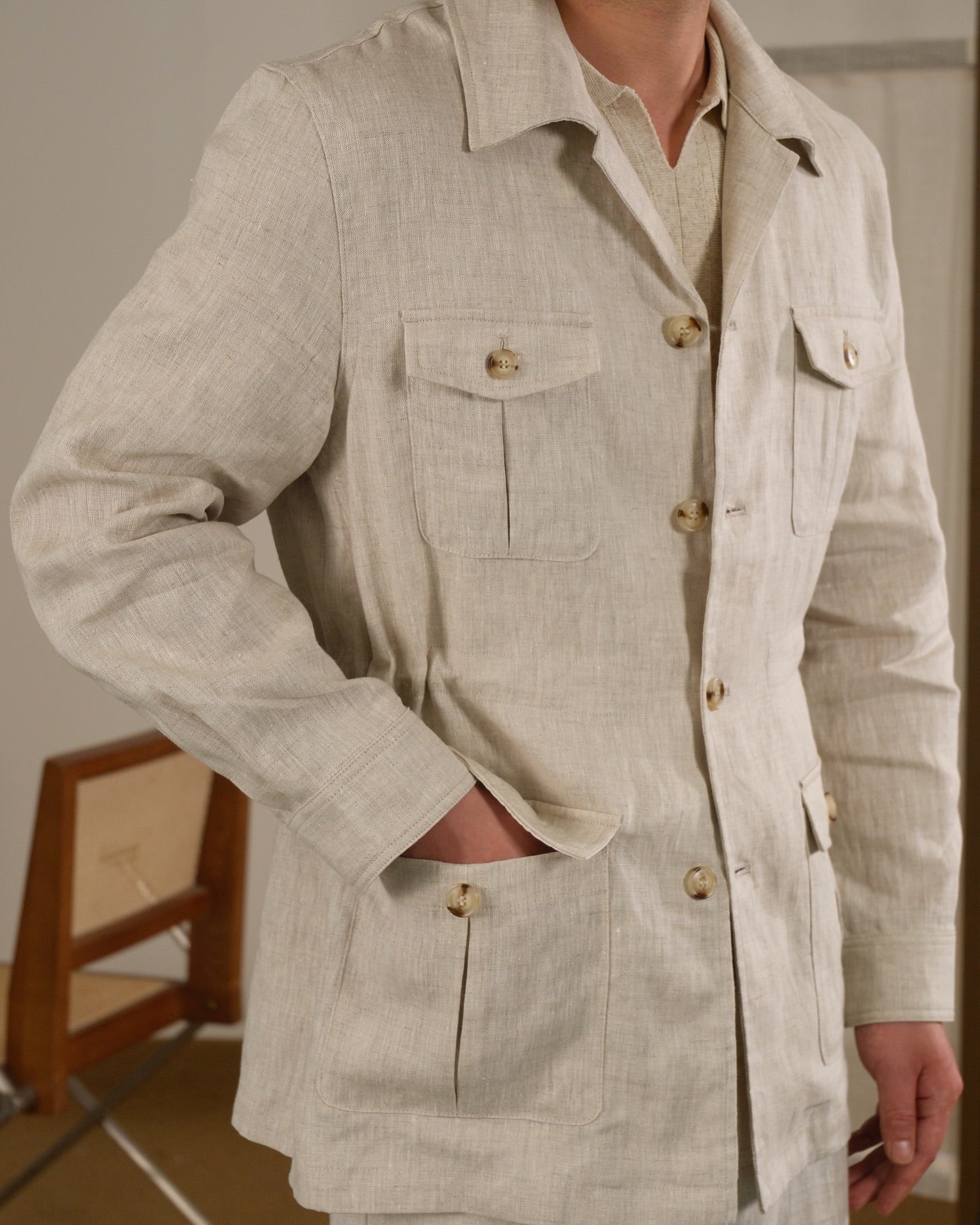 Napoli Linen Safari Jacket