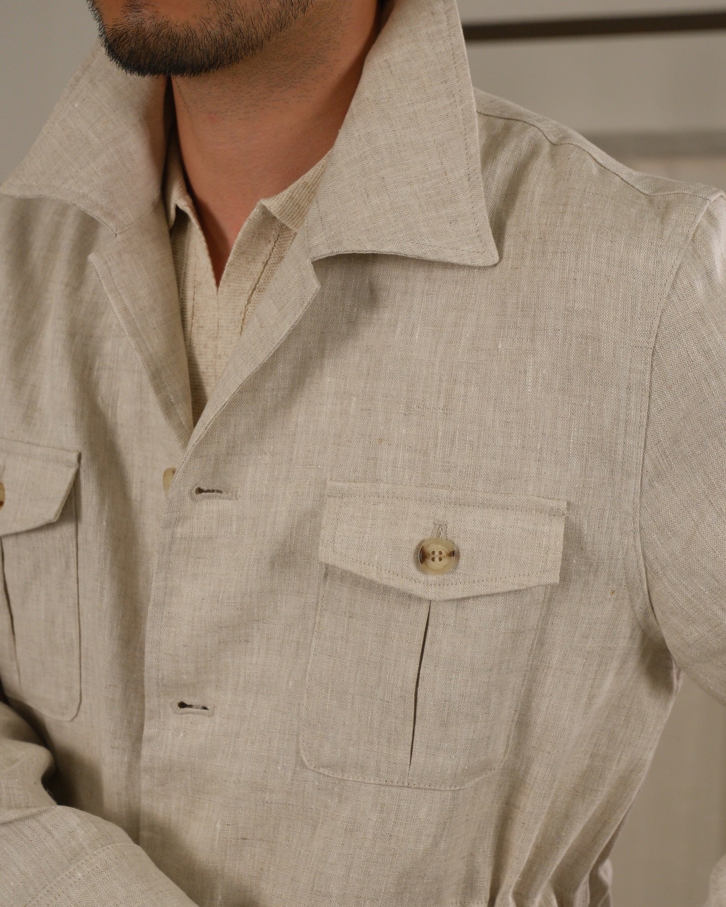 Napoli Linen Safari Jacket